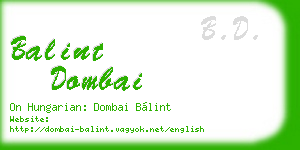 balint dombai business card