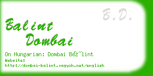 balint dombai business card